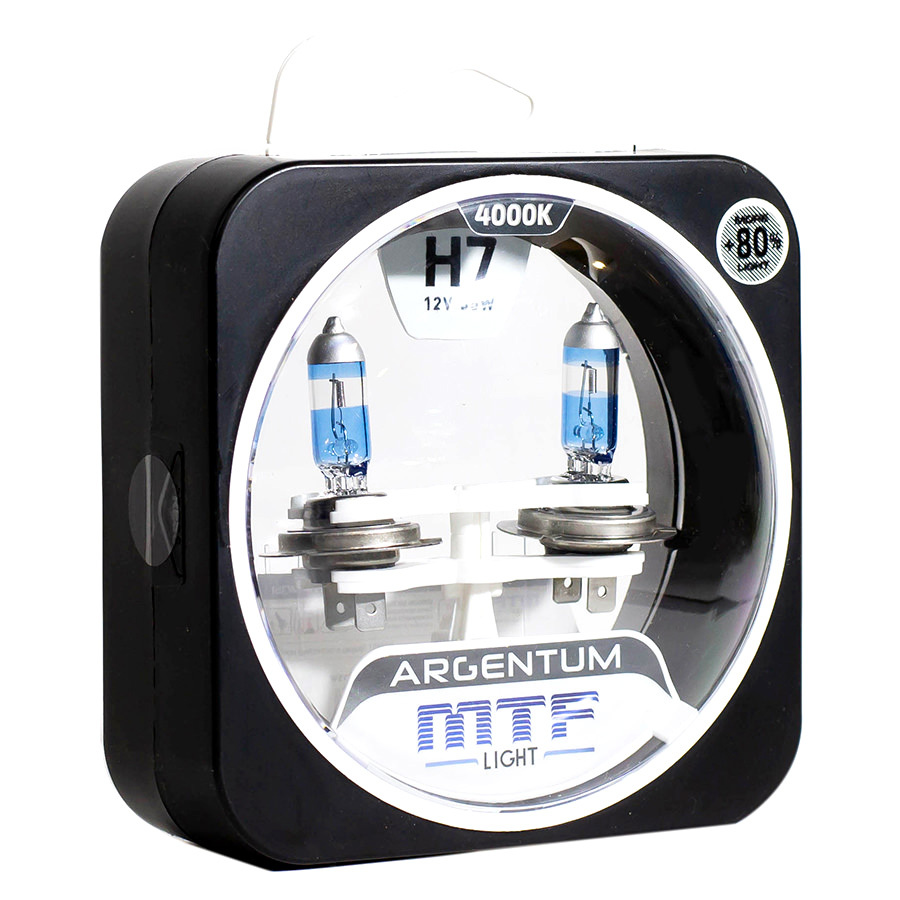 Автолампа MTF Лампа MTF Light Argentum+80 - H7-55 Вт-4000К, 2 шт. автолампа mtf лампа mtf light argentum 80 h27 1 27 вт 4000к 2 шт