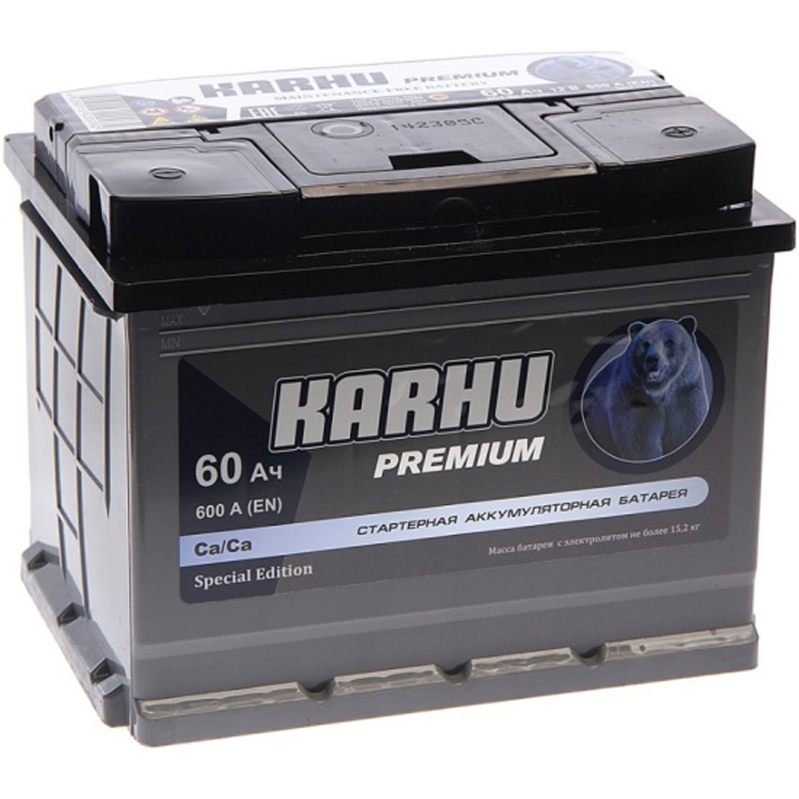 Автомобильный аккумулятор Karhu Premium 60 Ач обратная полярность L2