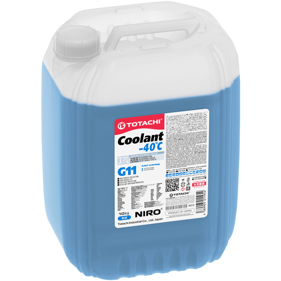 Антифриз Totachi NIRO Coolant синий G11 -40 10кг