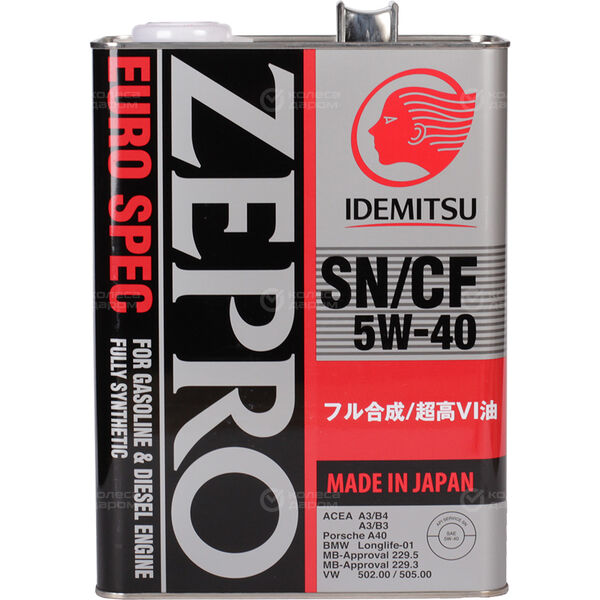 Моторное масло Idemitsu Zepro Euro Spec F-S SN/CF 5W-40, 4 л в Мелеузе