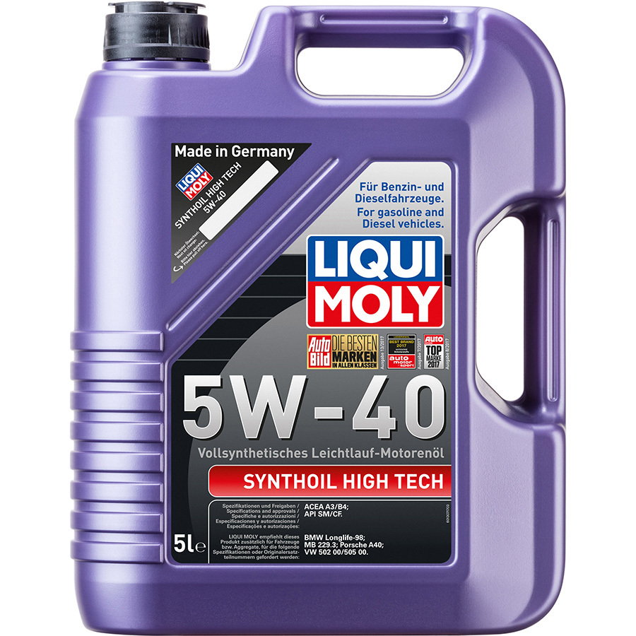 Liqui Moly Моторное масло Liqui Moly Synthoil High Tech 5W-40, 5 л liqui moly моторное масло liqui moly synthoil high tech 5w 30 4 л