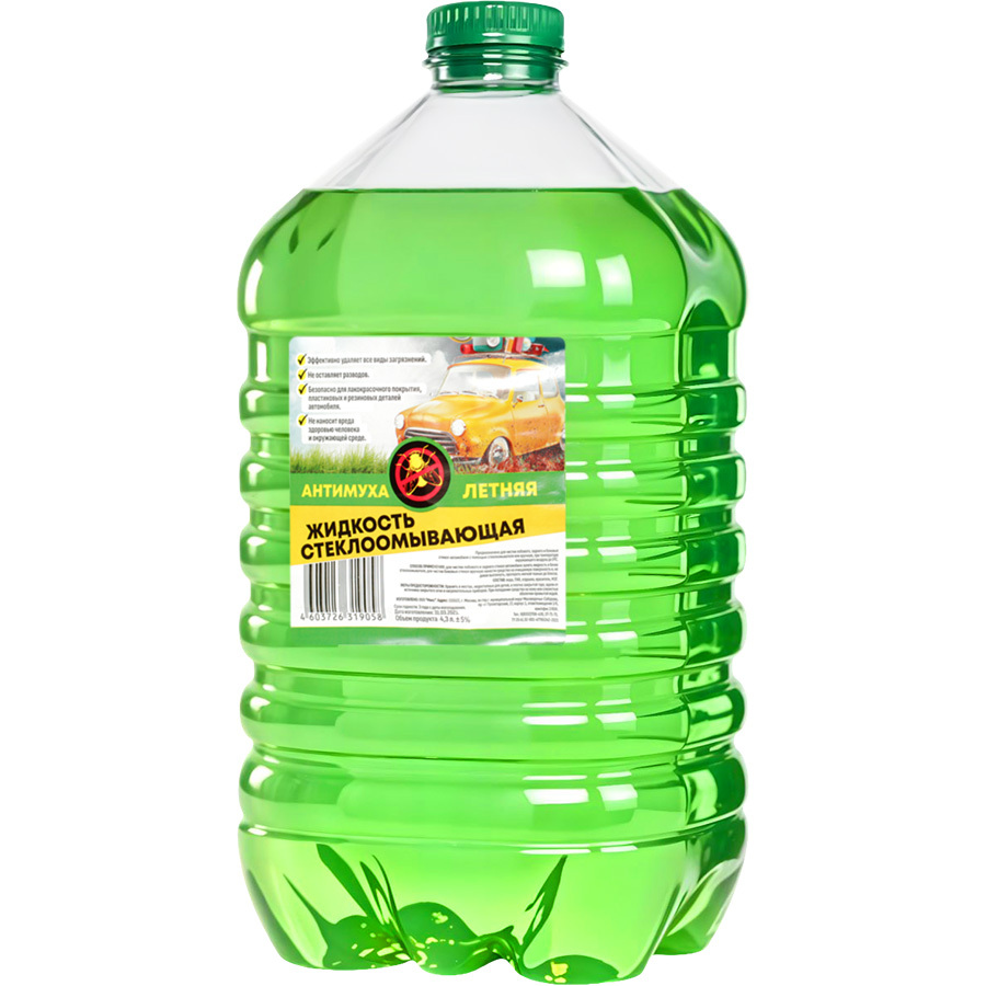 КИРОВ АВТОХИМ Жидкость стеклоомывающая летняя Антимуха 4.3 л
