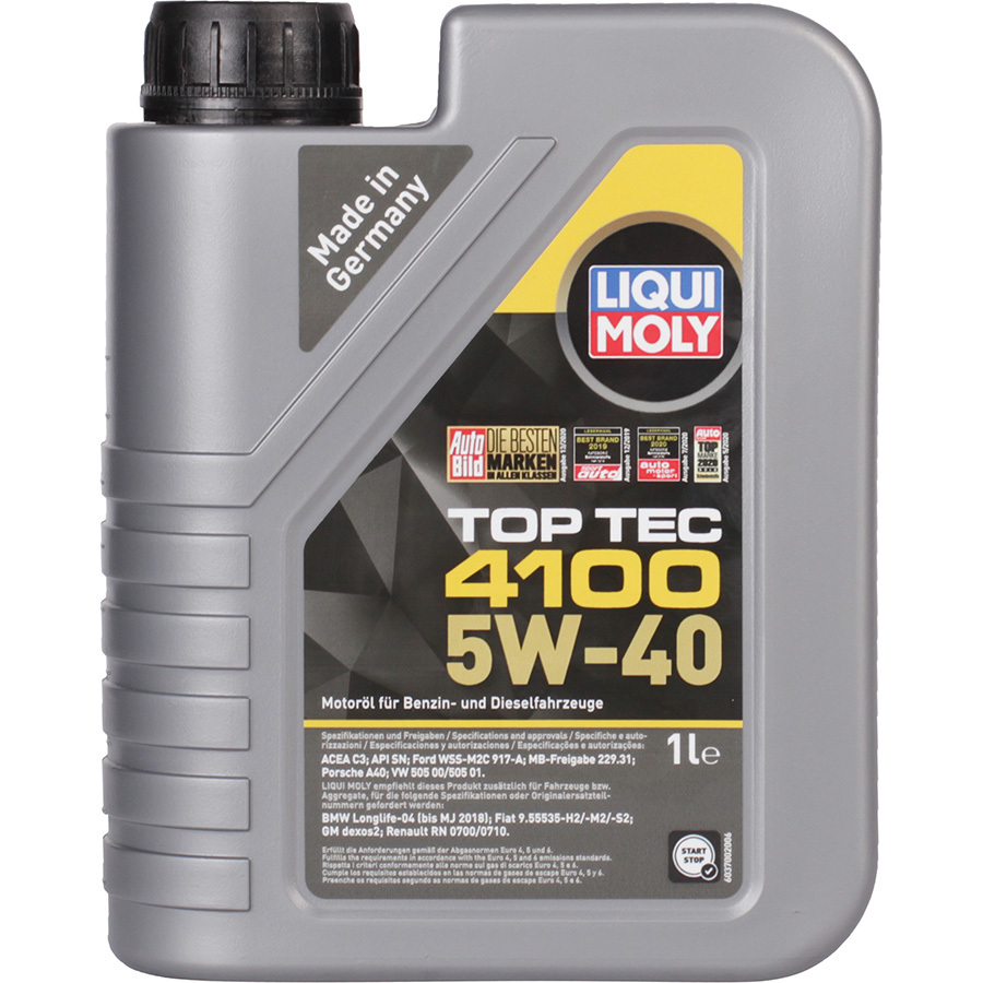 Моторное масло Liqui Moly Top Tec 4100 5W-40, 1 л - фото 1