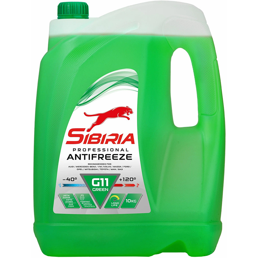 Антифриз Sibiria G11 Зелёный 10 л.
