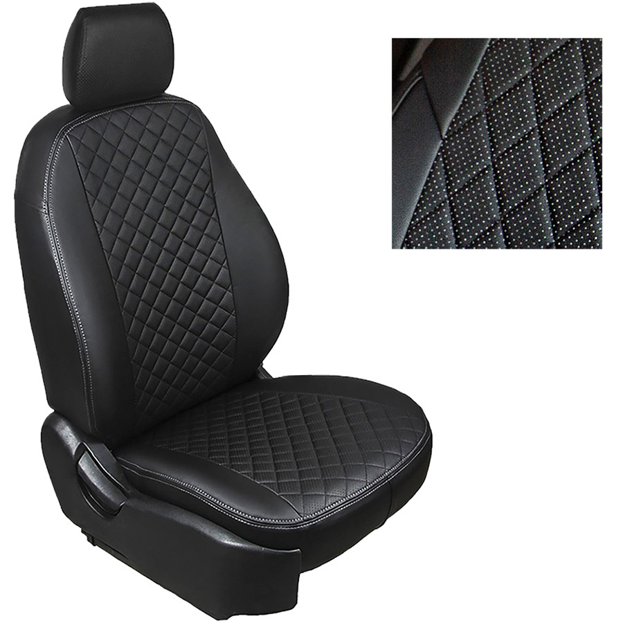 Чехлы модельные Seintex Ромб для Nissan Almera экокожа черный (art.90312)