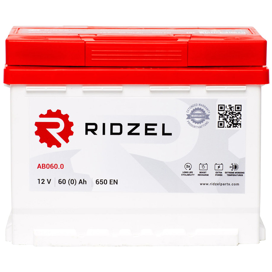 Автомобильный аккумулятор RIDZEL 60 Ач обратная полярность L2