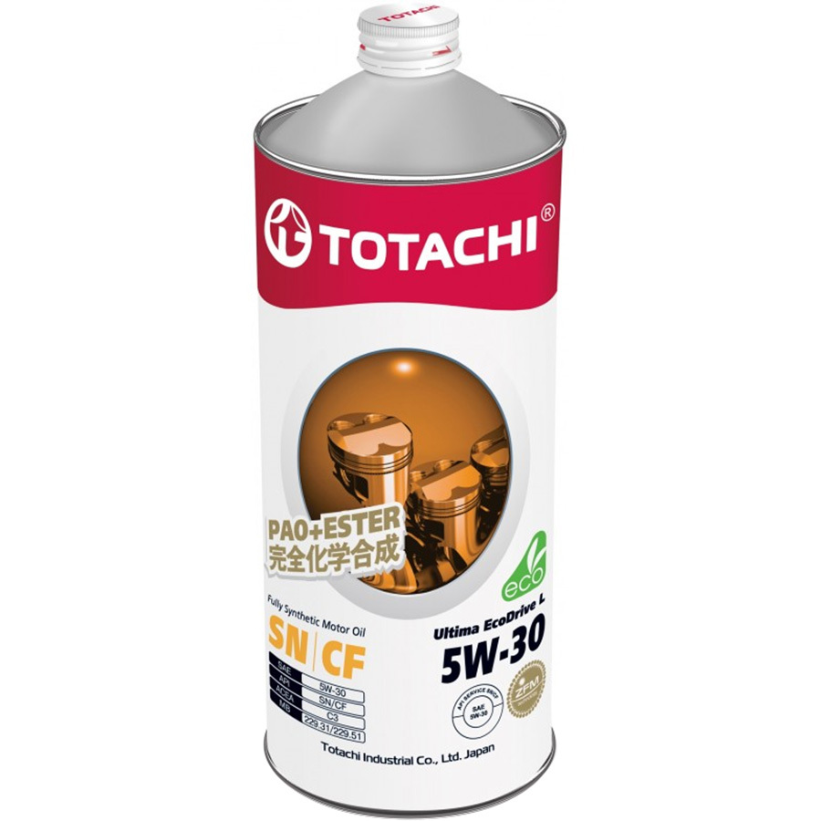 Totachi Моторное масло Totachi Ultima EcoDrive L F-Synth SN/CF 5W-30, 1 л масло моторное totachi ultima ecodrive l sn cf 5w 30 синтетическое 200 л
