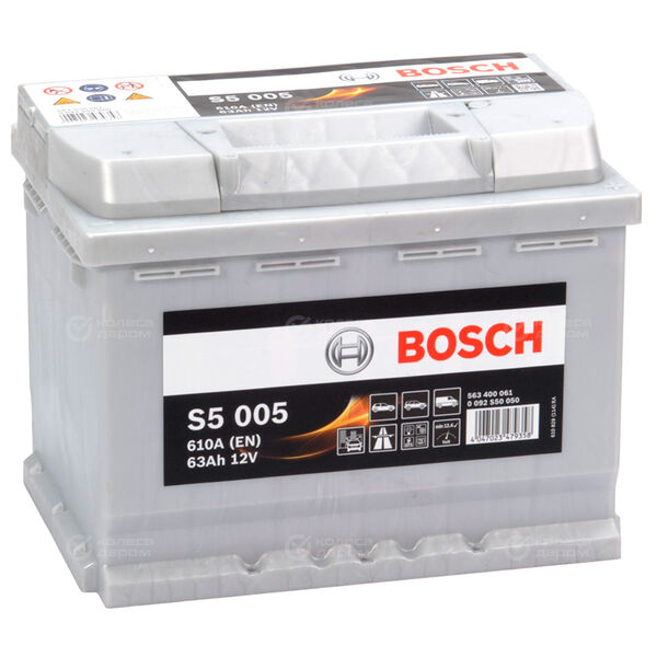 Автомобильный аккумулятор Bosch S50 050 63 Ач обратная полярность L2 в Чапаевске