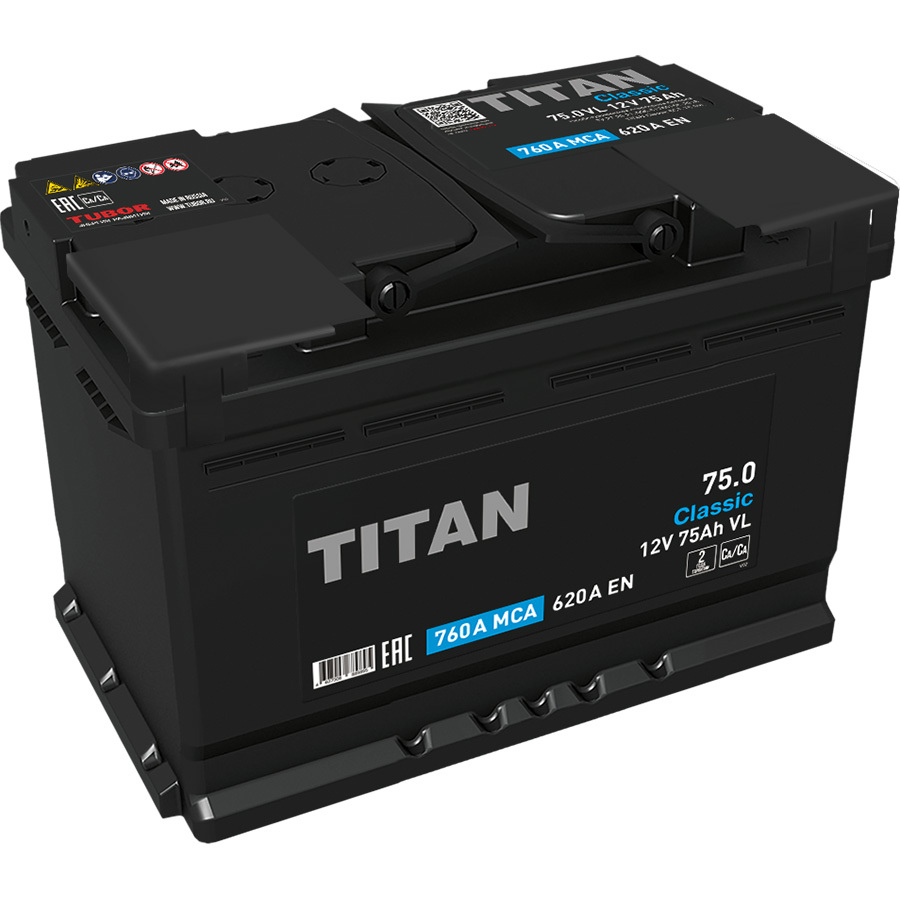 Titan Автомобильный аккумулятор Titan 75 Ач прямая полярность L3 titan автомобильный аккумулятор titan 50 ач обратная полярность b24l