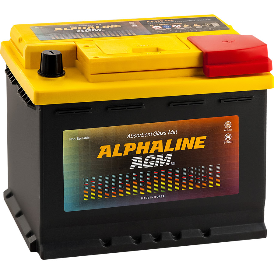 Alphaline Автомобильный аккумулятор Alphaline AGM 60 Ач обратная полярность L2