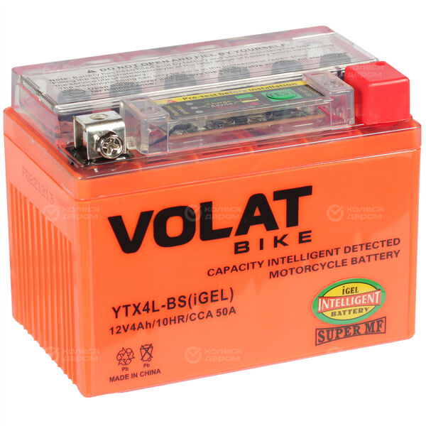 Мотоаккумулятор "VOLAT МОТО" iGEL YTX4L-BS 4Ач о/п (Delta CT1204) в Кувандыке