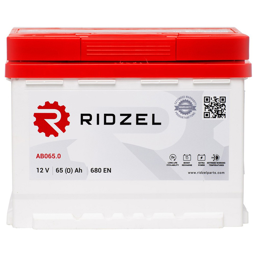 Автомобильный аккумулятор RIDZEL 65 Ач обратная полярность L2