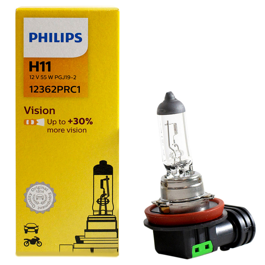 Автолампа PHILIPS Лампа PHILIPS - H11-55 Вт-3100К, 1 шт. лампа светодиодная philips 12 в h11 h8 h16 9 3 вт 6000k x tremeultinon набор 2 шт 12834unix2
