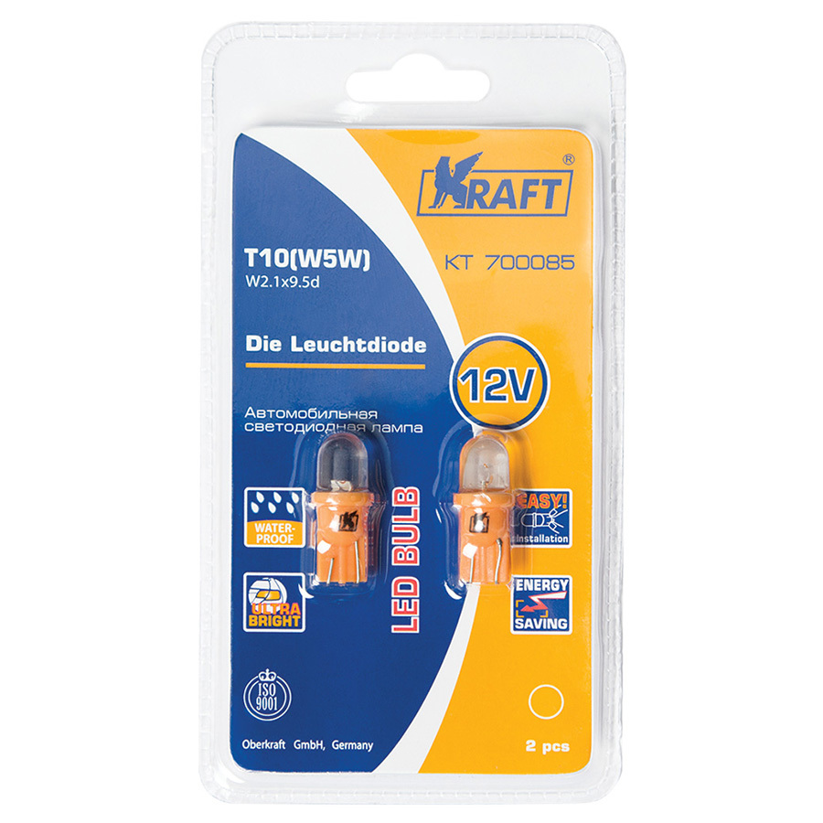 Kraft Лампа Kraft - T10 (W5W)-0.5 Вт, уп 1 шт.