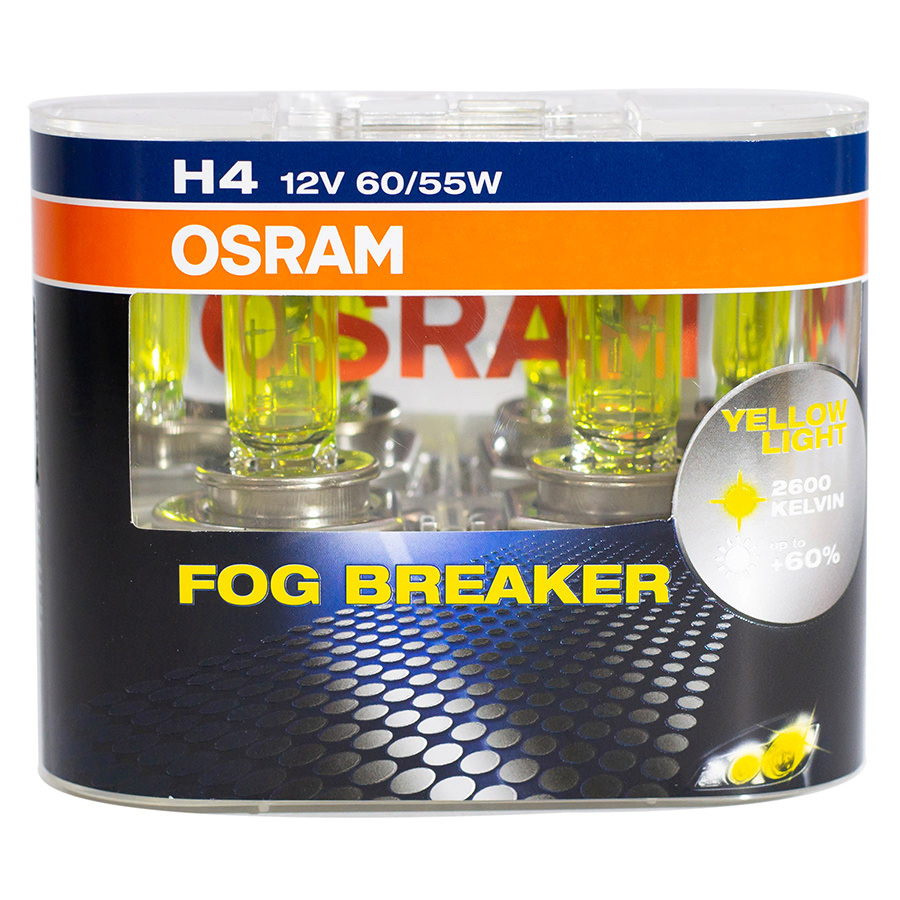 Автолампа OSRAM Лампа OSRAM Fog Breaker - H4-55 Вт-2600К, 2 шт.