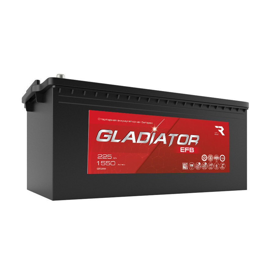 Грузовой аккумулятор Gladiator EFB 225Ач о/п